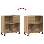 vidaXL Meuble à disques Bois vieilli 84.5x38x90 cm Bois reconstitué