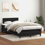 vidaXL Sommier à lattes de lit avec matelas noir 120x210 cm velours