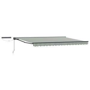 vidaXL Auvent rétractable électrique Vert Blanc Anthracite 4 × 3 5 m