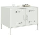 vidaXL Table basse blanc 68x50x50 5 cm acier