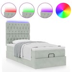 vidaXL Cadre de lit ottoman et matelas gris clair 90x200 cm velours