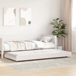 vidaXL Cadre de lit Blanc avec lattes en bois naturel Bois de pin Simple