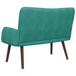 vidaXL Sofa 2 places Turquoise 115 x 61 x 87 cm Velours (V)