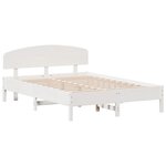 vidaXL Cadre de lit sans matelas blanc 160x200 cm bois de pin massif