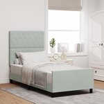 Lit vidaXL Gris clair 90x200 cm Velours