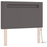 vidaXL Lit à ressorts avec matelas Gris 90 x 200 cm Simili cuir