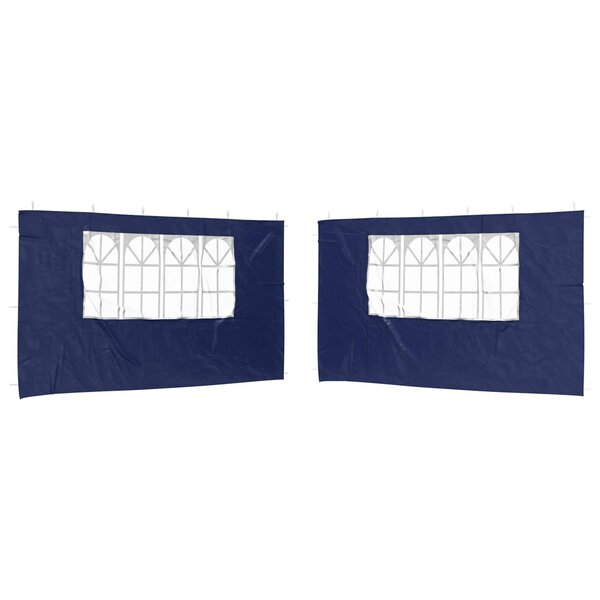 vidaXL Mur de tente de fête 2 Pièces 400 x 195 cm Bleu PE et acier
