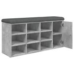 vidaXL Banc à chaussures gris béton 102x32x50 cm bois d'ingénierie