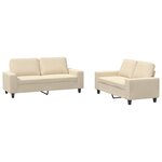 vidaXL Ensemble de canapés 2 Pièces crème tissu
