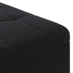 vidaXL Pouf de rangement avec coussin Noir 80 x 80 x 45 cm Velours
