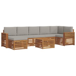 vidaXL Ensemble de canapés d'extérieur 8 pc Gris Naturel et Clair