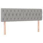 vidaXL Tête de lit à LED Gris clair 160x7x78/88 cm Tissu