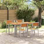 vidaXL Ensemble de dîner de jardin 5 pièces en bois d'acacia massif et métal