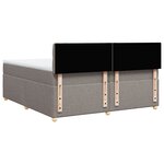vidaXL Sommier à lattes de lit avec matelas Taupe 200x200 cm Tissu