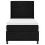 Lit à ressorts vidaXL avec matelas noir 100x200 cm en tissu