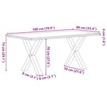 vidaXL Table à manger marron clair bois de chêne massif rectangulaire