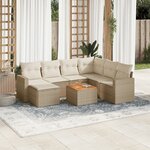 vidaXL Salon de jardin avec coussins 8 Pièces beige résine tressée