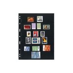 Feuilles Uniplate Lindner noires à 6 bandes pour timbres-postes.