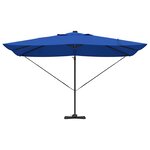 vidaXL Parasol Roma à Bras Déporté Bleu  Noir 352 x 251 x 265 cm