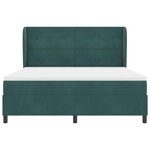vidaXL Lit à ressorts avec matelas Vert foncé 200 x 180 cm Polyester