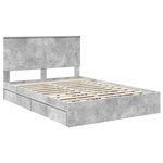 vidaXL Lit de Rangement Gris béton 150 x 200 cm Bois d'ingénierie