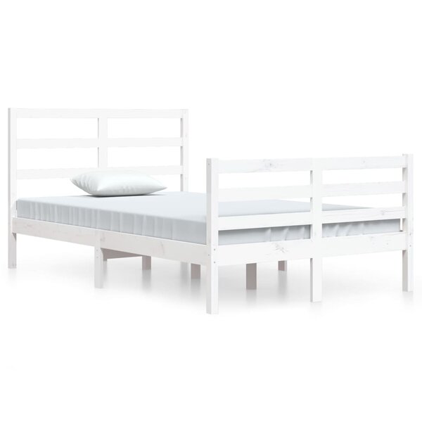 vidaXL Cadre de lit Blanc Bois de pin massif 120x200 cm