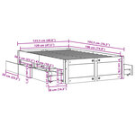 vidaXL Cadre de lit sans matelas avec tiroirs 120x190 cm bois de pin