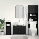 vidaXL Meuble de Lavabo de Salle de Bain Chêne noir 80 x 30 x 60 cm
