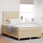 vidaXL Lit à ressorts avec matelas crème petit double tissu