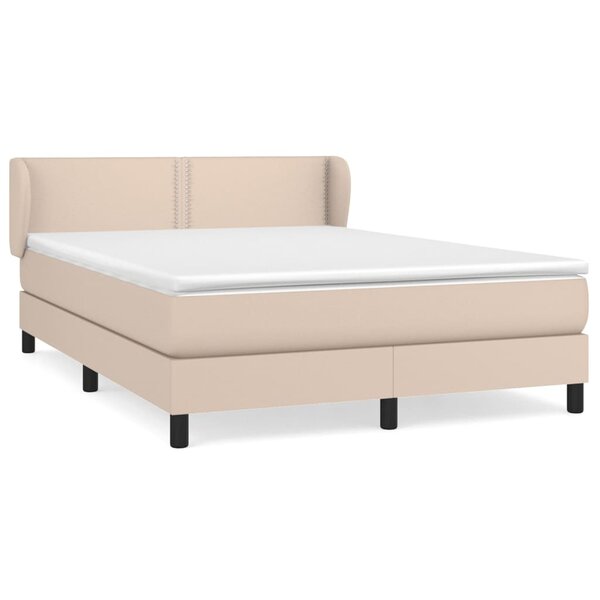 vidaXL Sommier à lattes de lit avec matelas Cappuccino 140x200 cm