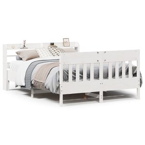 vidaXL Cadre de lit sans matelas blanc 120x190 cm bois de pin massif