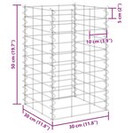 vidaXL Lits surélevés en gabion 3 Pièces 30x30x50 cm Fer