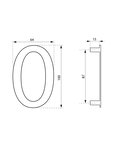 THIRARD - Chiffre 0 à visser  inox  H.100mm - THIRARD