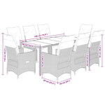 vidaXL Ensemble de bistro de jardin 9 Pièces coussins gris poly rotin