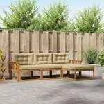 vidaXL Ensemble de canapés d'extérieur 4 pc Naturel et Beige