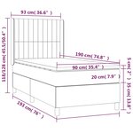 vidaXL Sommier à lattes de lit et matelas Crème 90x190 cm Tissu
