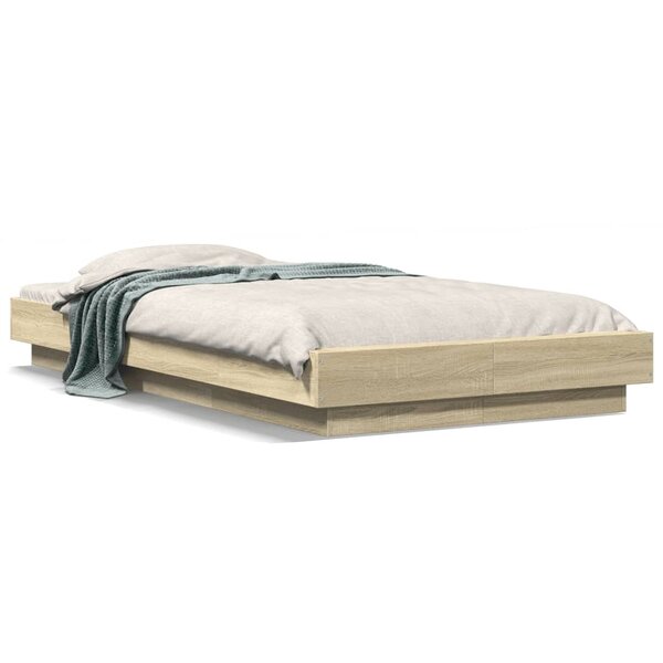 vidaXL Cadre de lit avec lumières LED sans matelas 75x190 cm