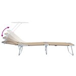 vidaXL Chaises longues pliantes 2 Pièces avec auvent en tissu Oxford 600D taupe