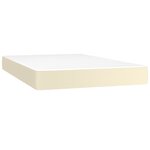 vidaXL Sommier à lattes de lit avec matelas et LED Crème 120x200 cm
