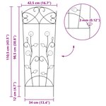 vidaXL Clôture de jardin 3 Pièces Noir 110 5 x 42 5 cm Acier