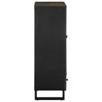 vidaXL Buffet noir 60x33x100 cm bois de manguier massif