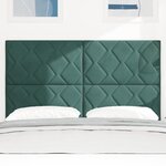 vidaXL Tête de lit LED Vert foncé 160 cm Cuir synthétique