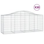 vidaXL Paniers à gabions arqués 30 Pièces 200x50x80/100 cm Fer galvanisé