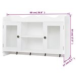 Vitrine murale avec étagère de Livre / DVD / Verre en MDF Blanc