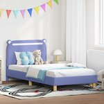 vidaXL Cadre de lit pour enfants avec tête de lit Bleu denim tissu