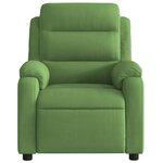 vidaXL Fauteuil inclinable de massage électrique vert clair velours