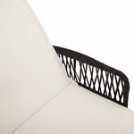 vidaXL Transat Noir et blanc crème 55 x 200 x 92 cm polyrotin