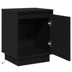 vidaXL Cabinet de chevet avec Noir 39 x 34.5 x 50 cm Bois d'ingénierie
