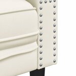 vidaXL Canapé Chesterfield avec traversins 2 places crème velours