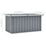 vidaXL Boîte de rangement de jardin Gris 129x67x65 cm